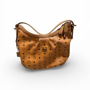 MCM Cognac Leather Hobo Bag